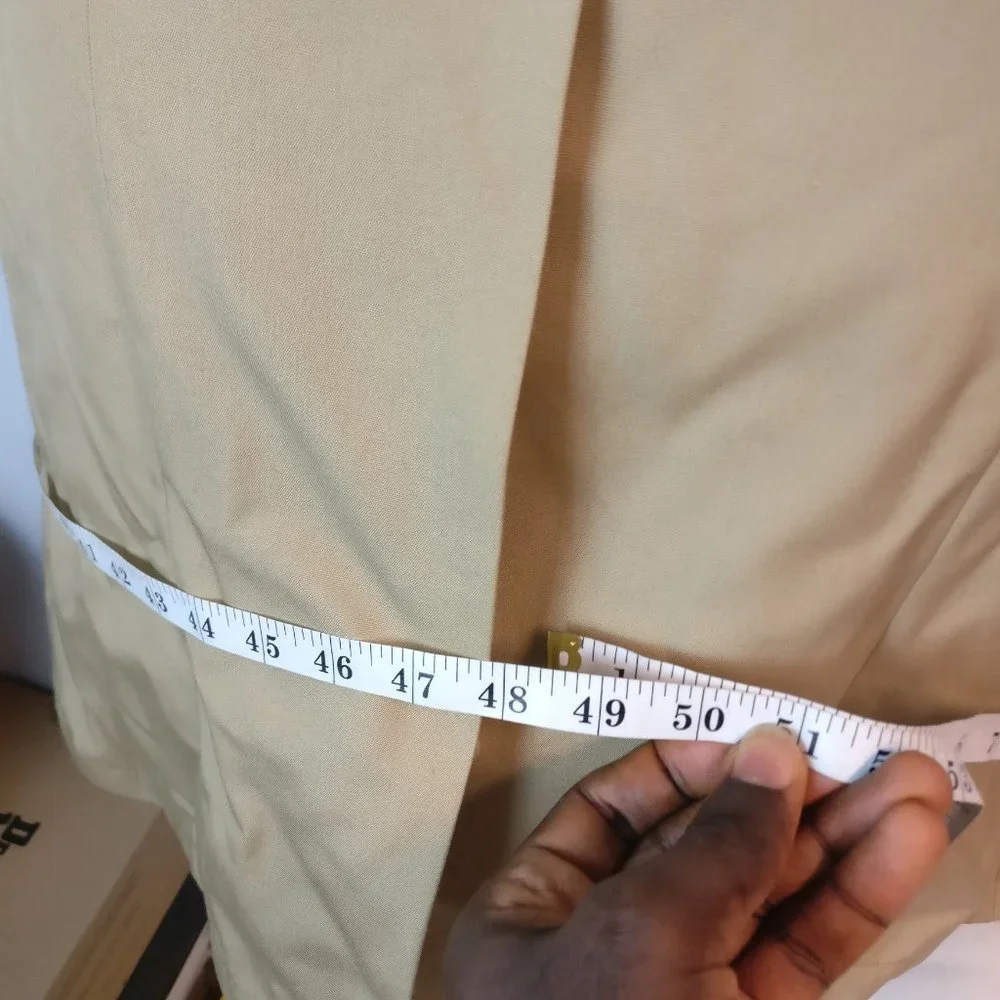 XDouble Breasted belted Long Trench Coat, Made in Poland,Pocket Nova Check Lined - Picture 10 of 15